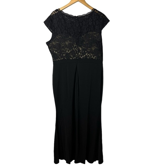 Rephyllis Retro Floral Lace Formal Dress Full Length Black Size 2XL - Picture 5 of 7
